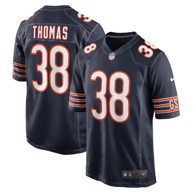 mens nike aj thomas navy chicago bears game player jersey